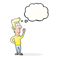 thought bubble cartoon man waving