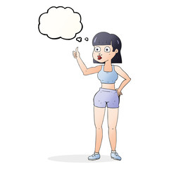 thought bubble cartoon gym woman