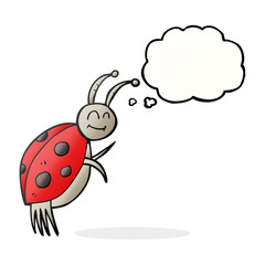 thought bubble cartoon ladybug