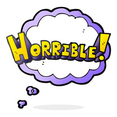 thought bubble cartoon word horrible