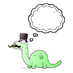 thought bubble cartoon posh dinosaur
