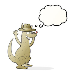 thought bubble cartoon kangaroo