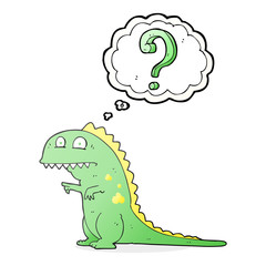 thought bubble cartoon confused dinosaur
