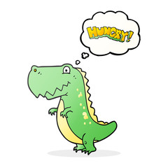 Fototapeta premium thought bubble cartoon hungry dinosaur
