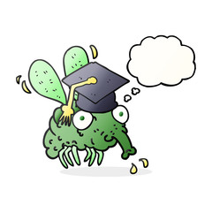 thought bubble cartoon fly graduate