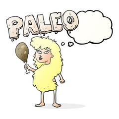 thought bubble cartoon woman on paleo diet