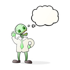 thought bubble cartoon zombie businessman