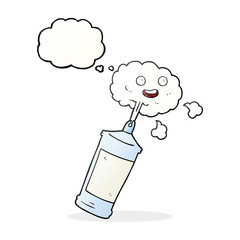 thought bubble cartoon spraying whipped cream