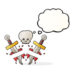 thought bubble cartoon dagger tattoo