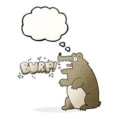 thought bubble cartoon bear burping