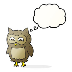 thought bubble cartoon owl