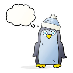 thought bubble cartoon penguin