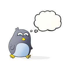thought bubble cartoon penguin