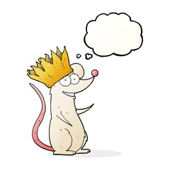 thought bubble cartoon mouse wearing crown