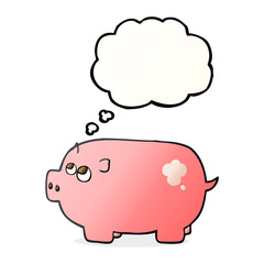 thought bubble cartoon piggy bank