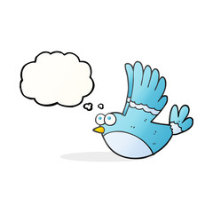thought bubble cartoon flying bird
