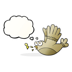 thought bubble cartoon singing bird