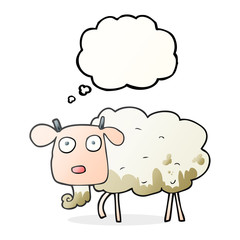 thought bubble cartoon muddy goat