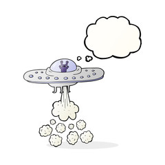 thought bubble cartoon flying saucer