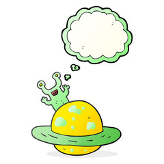 thought bubble cartoon alien planet