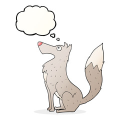 thought bubble cartoon wolf