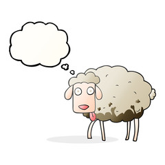 thought bubble cartoon muddy sheep