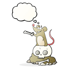 thought bubble cartoon graveyard rat