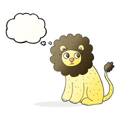 thought bubble cartoon cute lion