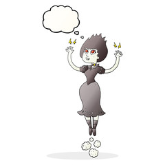 thought bubble cartoon vampire girl flying