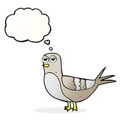 thought bubble cartoon pigeon