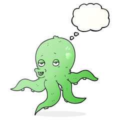 thought bubble cartoon octopus
