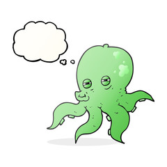 thought bubble cartoon octopus