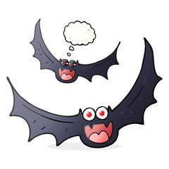 thought bubble cartoon halloween bats