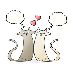 thought bubble cartoon cats in love