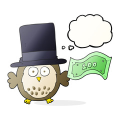 thought bubble cartoon rich owl