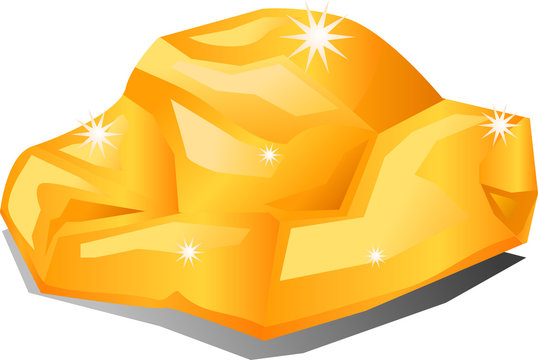 Gold Rock Vector Image