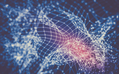 Abstract polygonal space low poly dark background