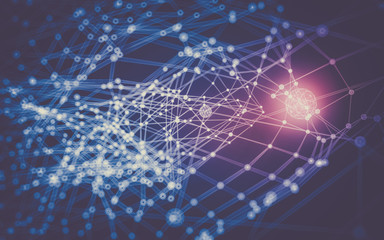 Abstract polygonal space low poly dark background