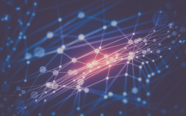 Abstract polygonal space low poly dark background