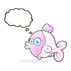 funny thought bubble cartoon fish with big pretty eyes