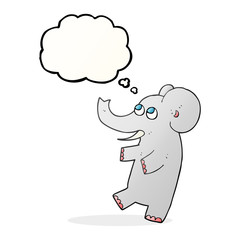thought bubble cartoon cute elephant