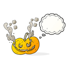 thought bubble cartoon halloween pumpkin