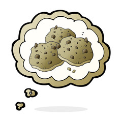 thought bubble cartoon chocolate chip cookies