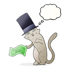 thought bubble cartoon rich cat