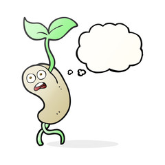 thought bubble cartoon sprouting seed