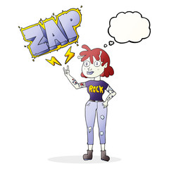 thought bubble cartoon alien rock fan girl