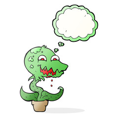thought bubble cartoon monster plant