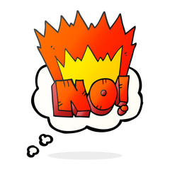 thought bubble cartoon NO! shout