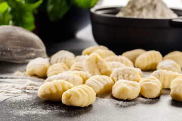 Uncooked homemade gnocchi