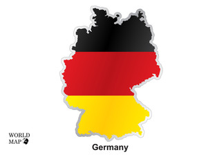 Map Germany .Map with flag.